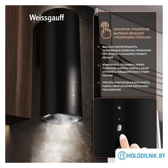 Кухонная вытяжка Weissgauff TUBUS 90 Black Edition (2025)