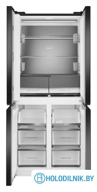 Четырёхдверный холодильник Weissgauff WCD 450 Rock Glass NoFrost Inverter
