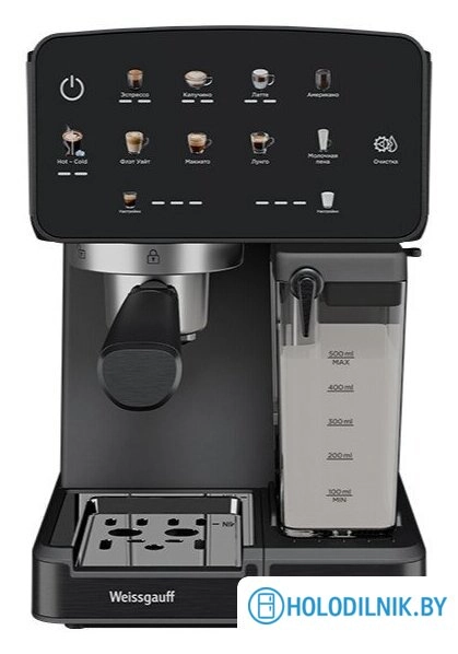 Рожковая кофеварка Weissgauff WCM-356 DB Automatic Cappuccino ColorTouch