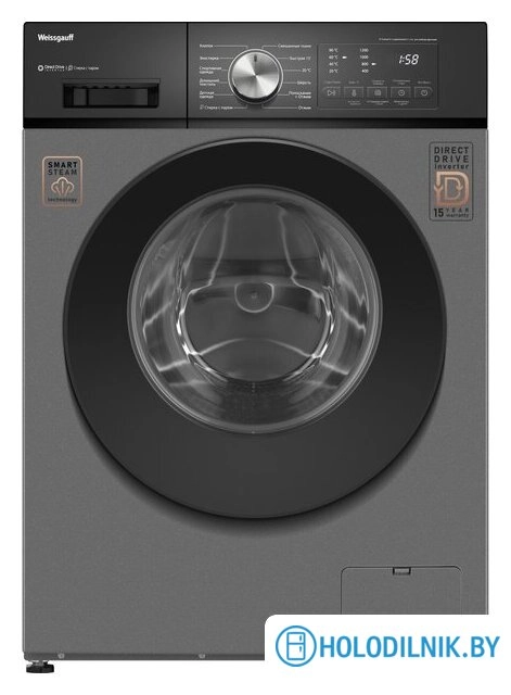 Стиральная машина Weissgauff WM 45127 Direct Drive Inverter Steam Deep Grey
