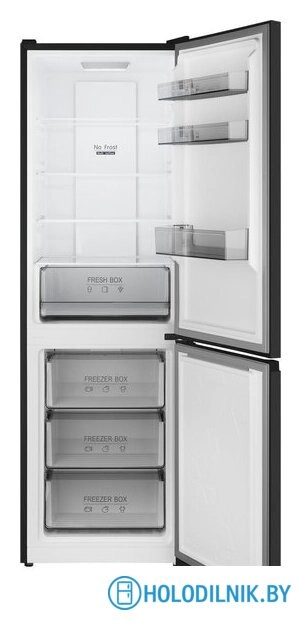 Холодильник Weissgauff WRK 185 Total NoFrost Inverter Black Inox