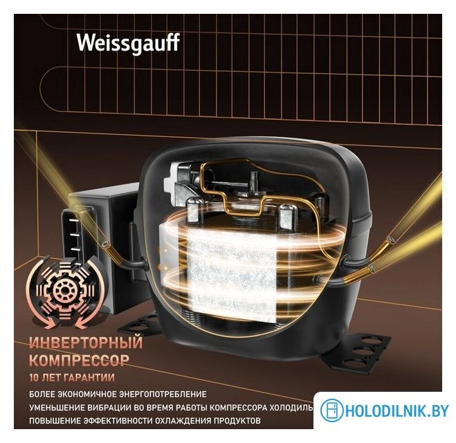 Холодильник Weissgauff WRK 2000 Total NoFrost Inverter Dark Grey