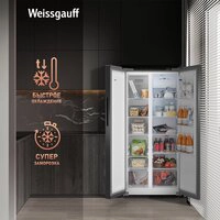 Холодильник side by side Weissgauff WSBS 500 Inverter NoFrost Bru Steel Glass