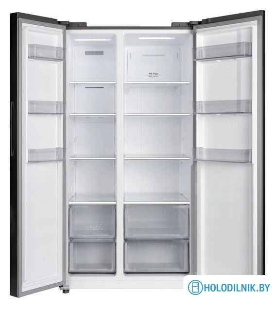 Холодильник side by side Weissgauff WSBS 550 Built-in NoFrost Inverter Black Glass