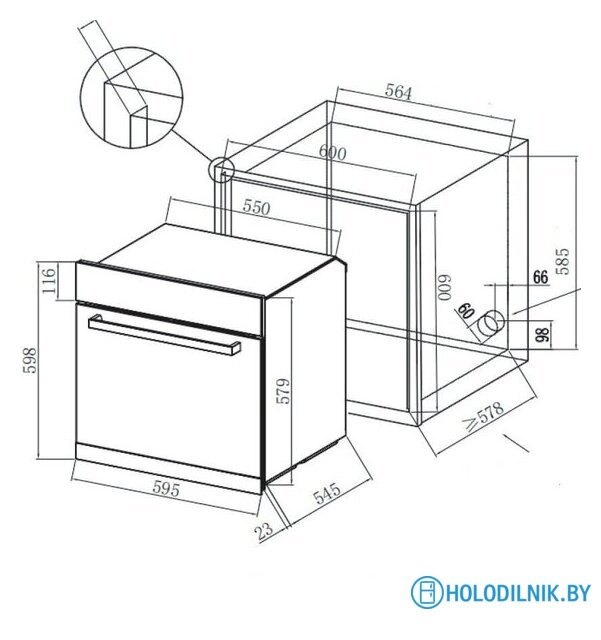 Электрический духовой шкаф ZorG FIN611 (черный)